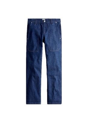 J Crew High-rise patch pocket straight-leg jean in indigo